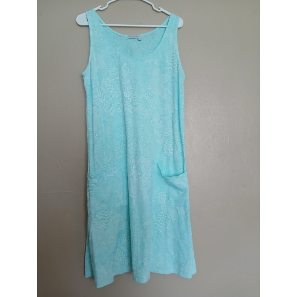 Fresh Produce Dress Large Cotton Floral Tank Pockets Boho Beach Cottage Core